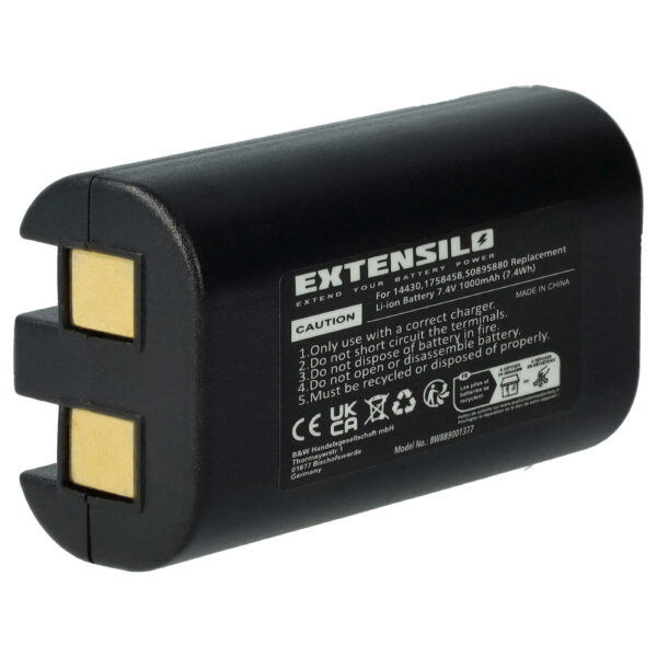 Bateria para Impressora EXTENSILO compatível com 3M W003688, S0895880 - 1000 mAh 7.4 V Li-Ion