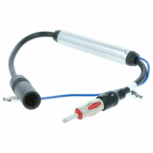Amplificador de Antena DIN (m) para DIN (f) vhbw para Audi, Seat, VW - Alimentação Phantom, 35 cm