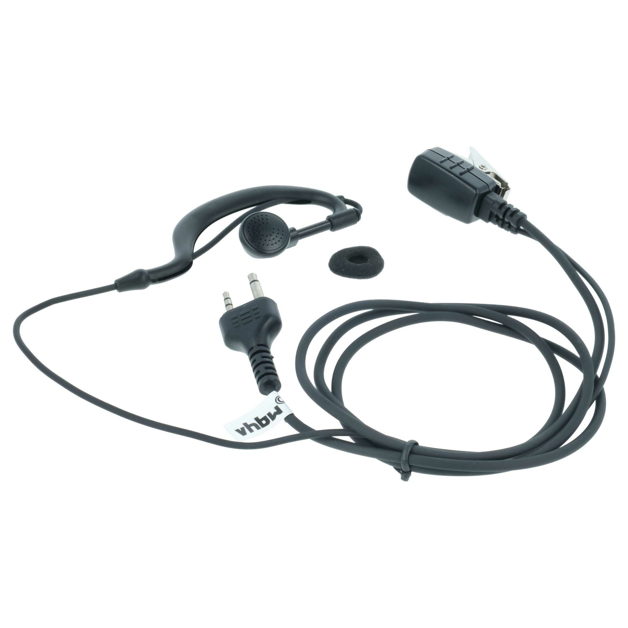 Auricular de Segurança vhbw com Botão de Resposta e Clipe - Compatível com Rádios Intek, Rexon, TTI, Alan, Midland, KPO, Icom, Alinco, Cobra, Reer (Pack 10 unidades) - Image 3