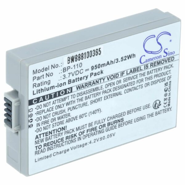 Bateria vhbw para Canon BP-110 - 950 mAh 3.7V Li-Ion