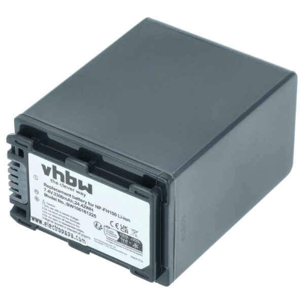 Bateria para Câmara de Vídeo Sony - Compatível NP-FH50, NP-FH100, NP-FH70, NP-FH40 - 3300 mAh 7.4V Li-Ion vhbw