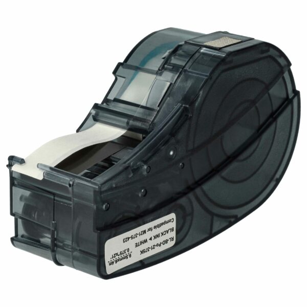Fita de Etiquetas Compatível Brady M21-375-423 - 9.53 mm Preto sobre Branco