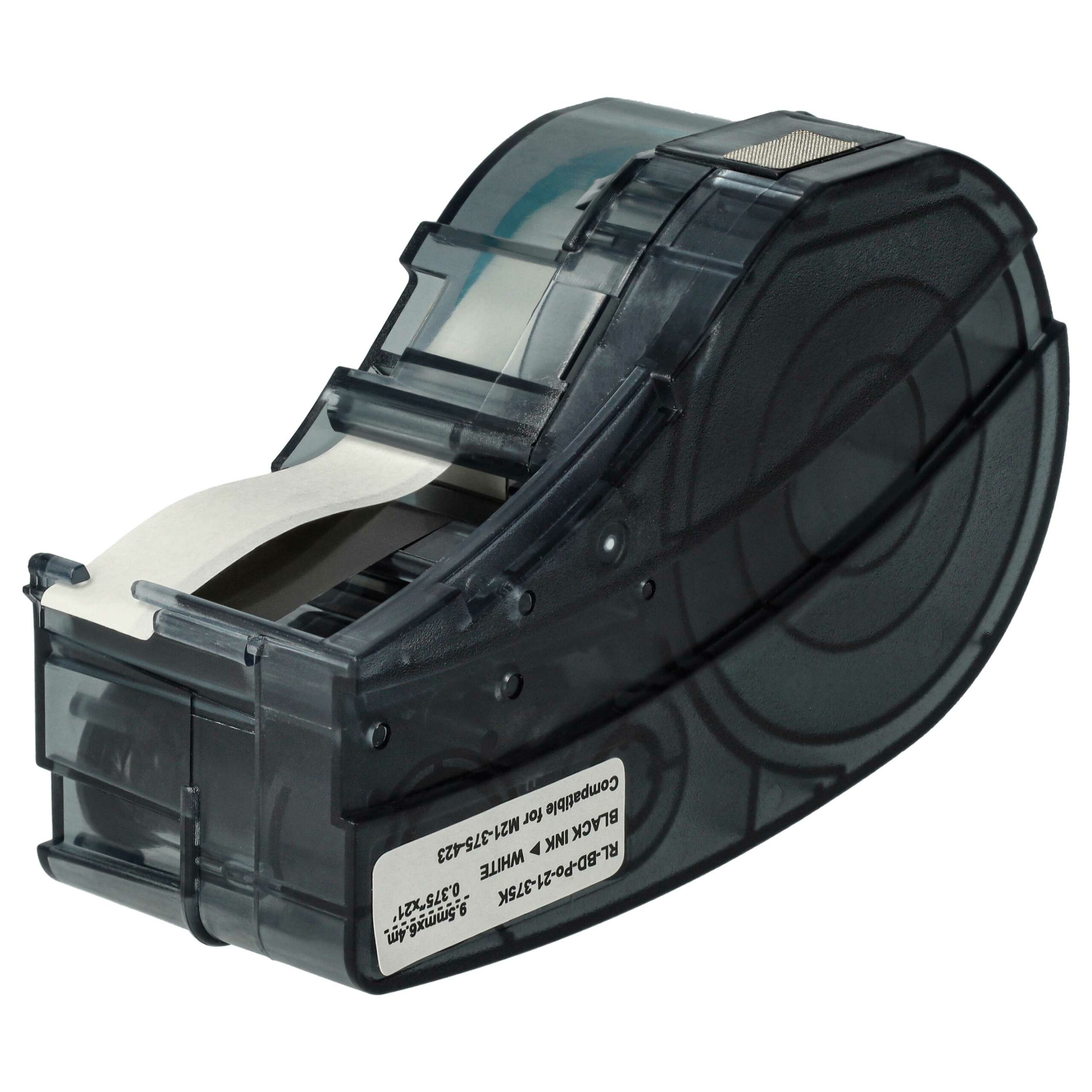 Fita de Etiquetas Compatível Brady M21-375-423 - 9.53 mm Preto sobre Branco