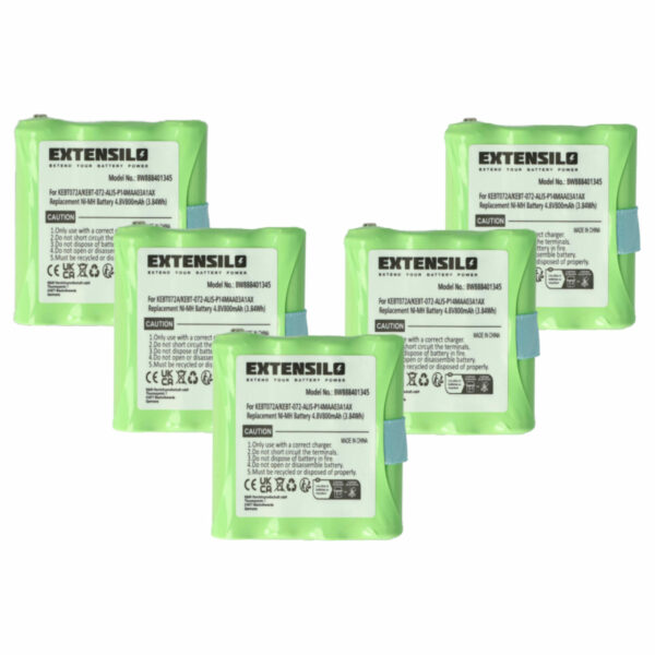 Pack 5x Baterias EXTENSILO para Rádios Midland - 800 mAh 4.8V NiMH (KEBT072A, BATT4R)