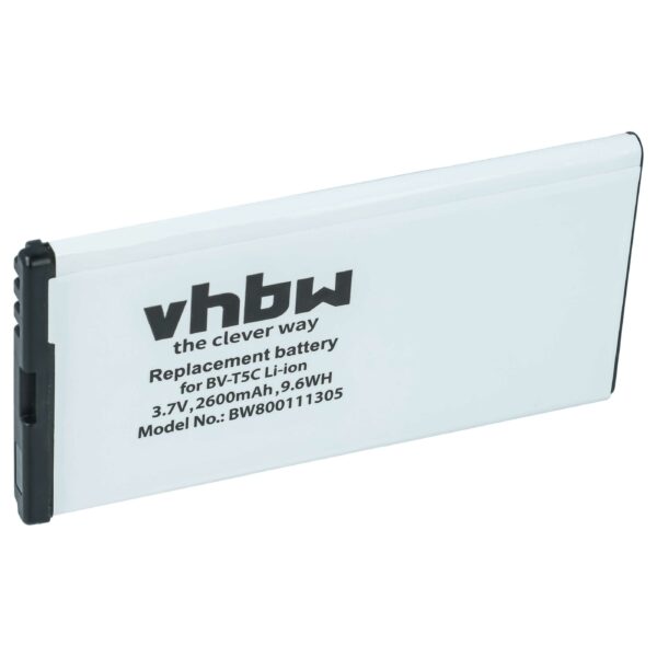 Bateria vhbw para Telemóvel Microsoft / Nokia BV-T5C - 2600 mAh 3.8 V Li-Ion