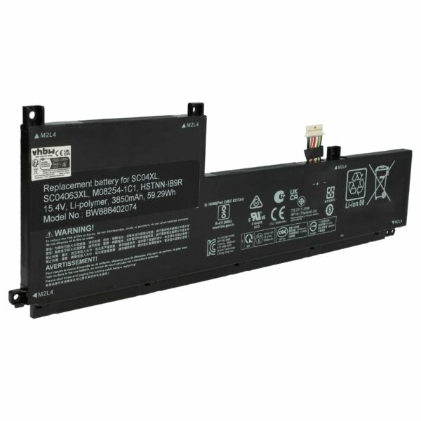 Bateria vhbw para HP - Substitui SC04XL, SC04063XL, M08254-1C1, HSTNN-IB9R - 3850 mAh 15.4 V Li-polymer