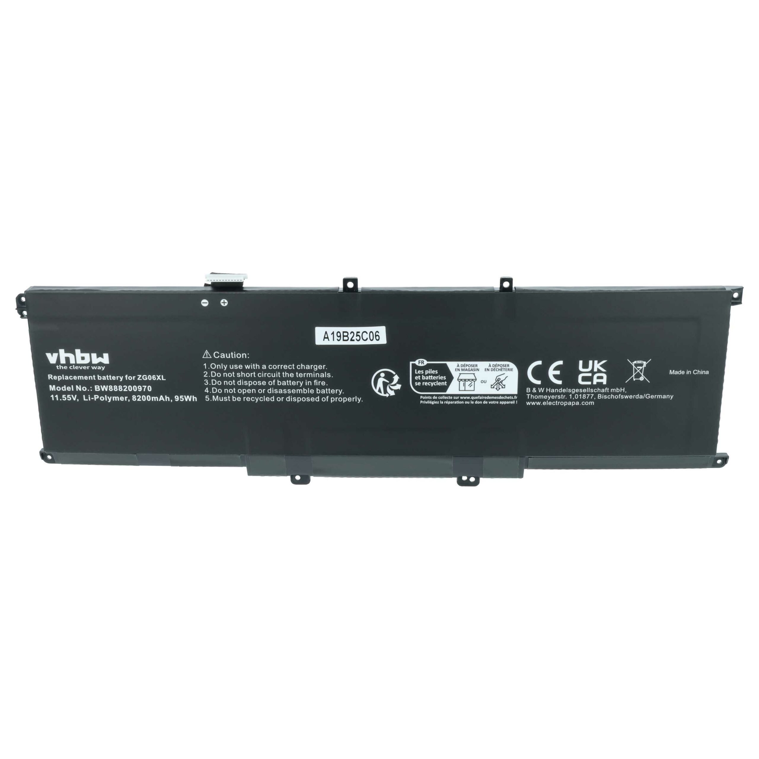 Bateria vhbw para portátil HP ZBook Studio G5, x360 G5 8200 mAh 11.55 V Li-Ion - Image 3