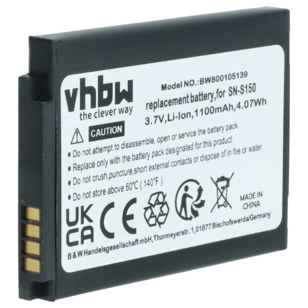 Bateria de substituição para monitores de bebé Philips, Summer e Luvion - vhbw 1100 mAh 3.7 V Li-Ion