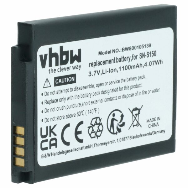 Bateria de substituição para monitores de bebé Philips, Summer e Luvion - vhbw 1100 mAh 3.7 V Li-Ion