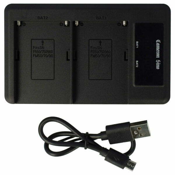 Carregador de Baterias Micro-USB + USB-C com Cabo vhbw para Câmaras Digitais Grundig, AML, Hitachi, JVC