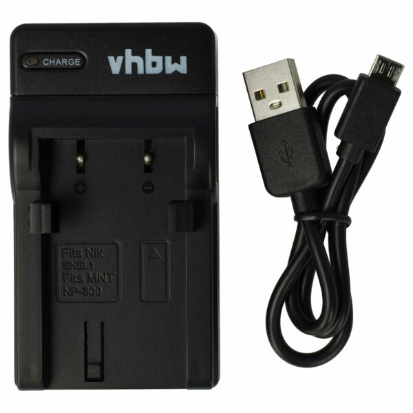 Carregador USB-C com Cabo para Baterias Nikon, Minolta e Câmaras Digitais - 0.5 A vhbw
