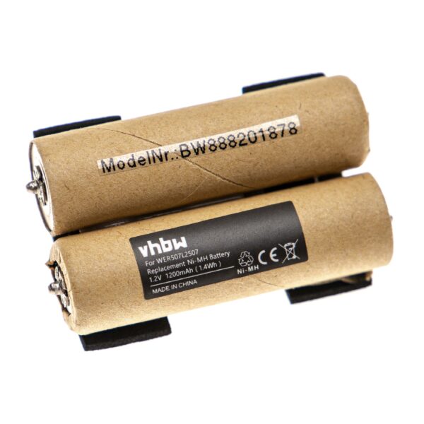 Bateria vhbw para Panasonic WER507L2507 - 1200 mAh 1.2 V NiMH