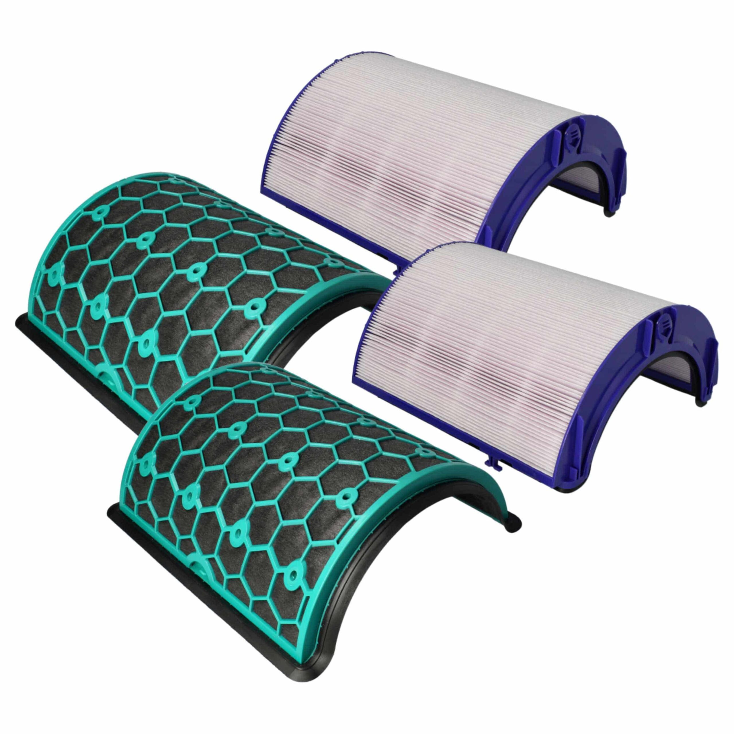 Conjunto de 2 Filtros vhbw para Purificador de Ar Dyson TP07, TP09, HP07 - HEPA e Carvão Ativado