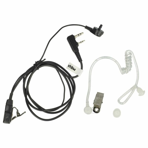 Auscultador de Segurança vhbw para Kenwood/Baofeng - Botão de Atendimento, Clipe e Cabo