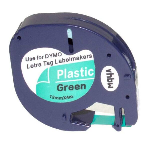 Fita de Etiquetas vhbw para Dymo S0721610, 91204 - 12 mm Preto sobre Verde