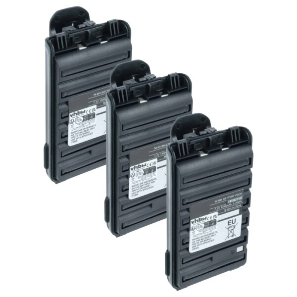Bateria vhbw 3x para Rádio Icom BP264 - 1300 mAh 7.2 V NiMH