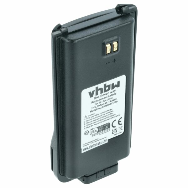 Bateria de Substituição vhbw para Rádios Hytera BL2001, BL1204 - 2000 mAh 7.4 V Li-Ion