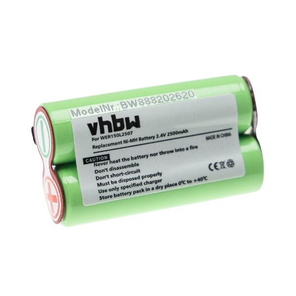 Bateria para Máquina de Barbear Panasonic WER150L2507 - 2500 mAh 2.4 V NiMH vhbw