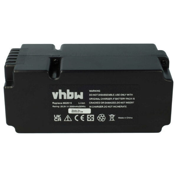Bateria vhbw 25.2 V 2000 mAh para cortadores Yard Force (substitui 862601, 862615, 862617, 862618, 0862622)