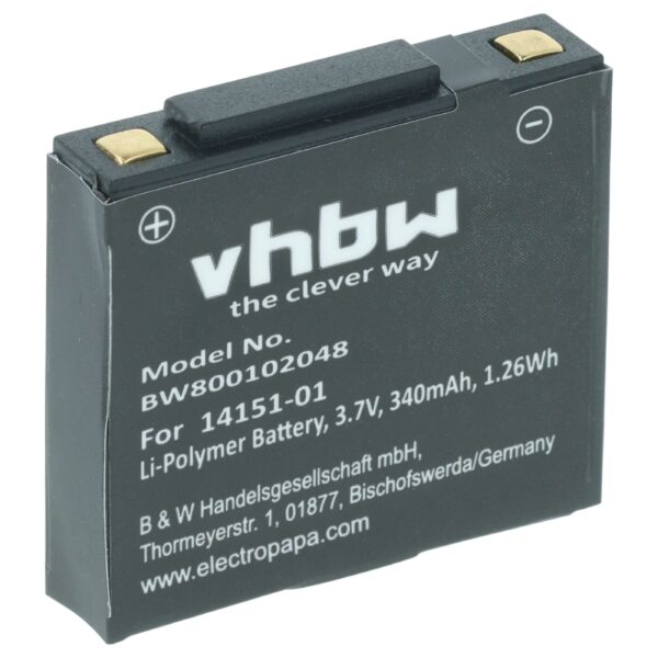 Bateria para Auscultador Wireless vhbw compatível com GN Netcom AHB602823, 2901-249, 14151-02, 14151-01 - 340 mAh 3.7 V Li-polymer