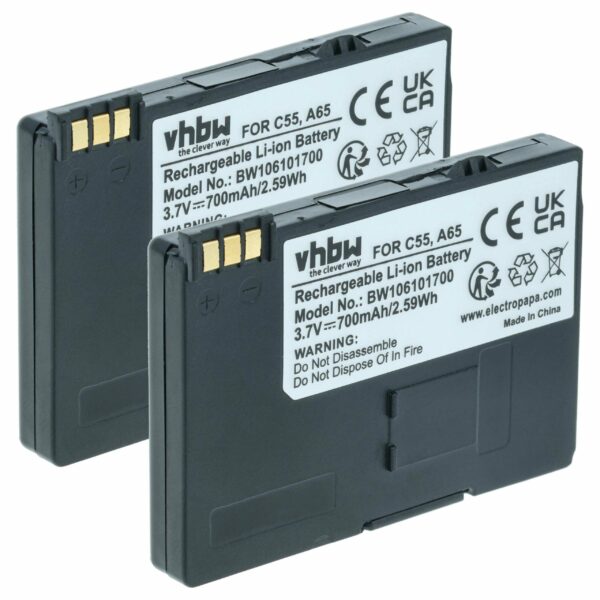 Pack 2x Bateria vhbw para Telefone Fixo Siemens BA-510 / S30852-D1752-X1 Telekom - 700 mAh 3.7V Li-Ion