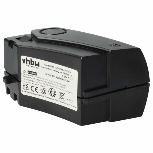 Bateria vhbw para Kärcher 2500mAh, 4.8V, NiMH - Substitui 4.070-696.0, 1.258-505.0, 4.070-763.0, 28100010