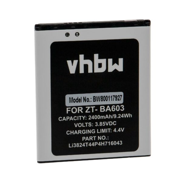 Bateria para Telemóvel ZTE Li3824T44P4H716043 - 2400 mAh 3.85 V Li-Ion vhbw