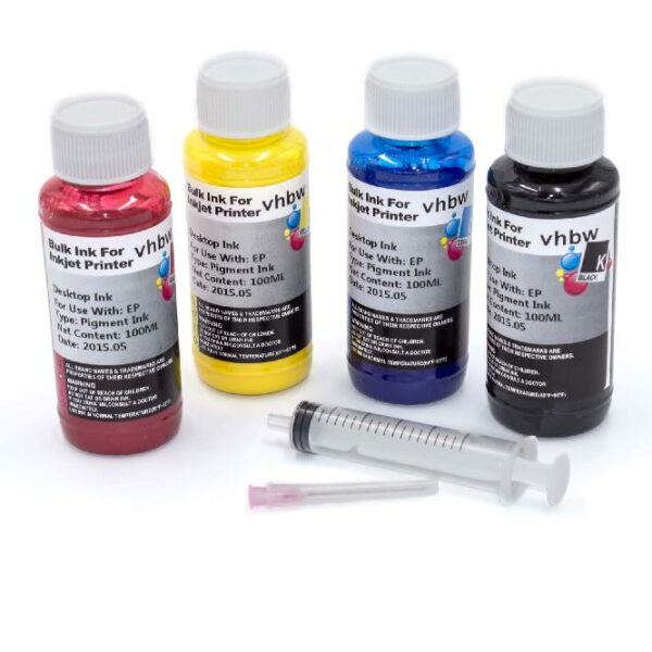 Kit de Tinta de Reenchimento vhbw 4x 100ml para Impressoras Epson Expression Premium
