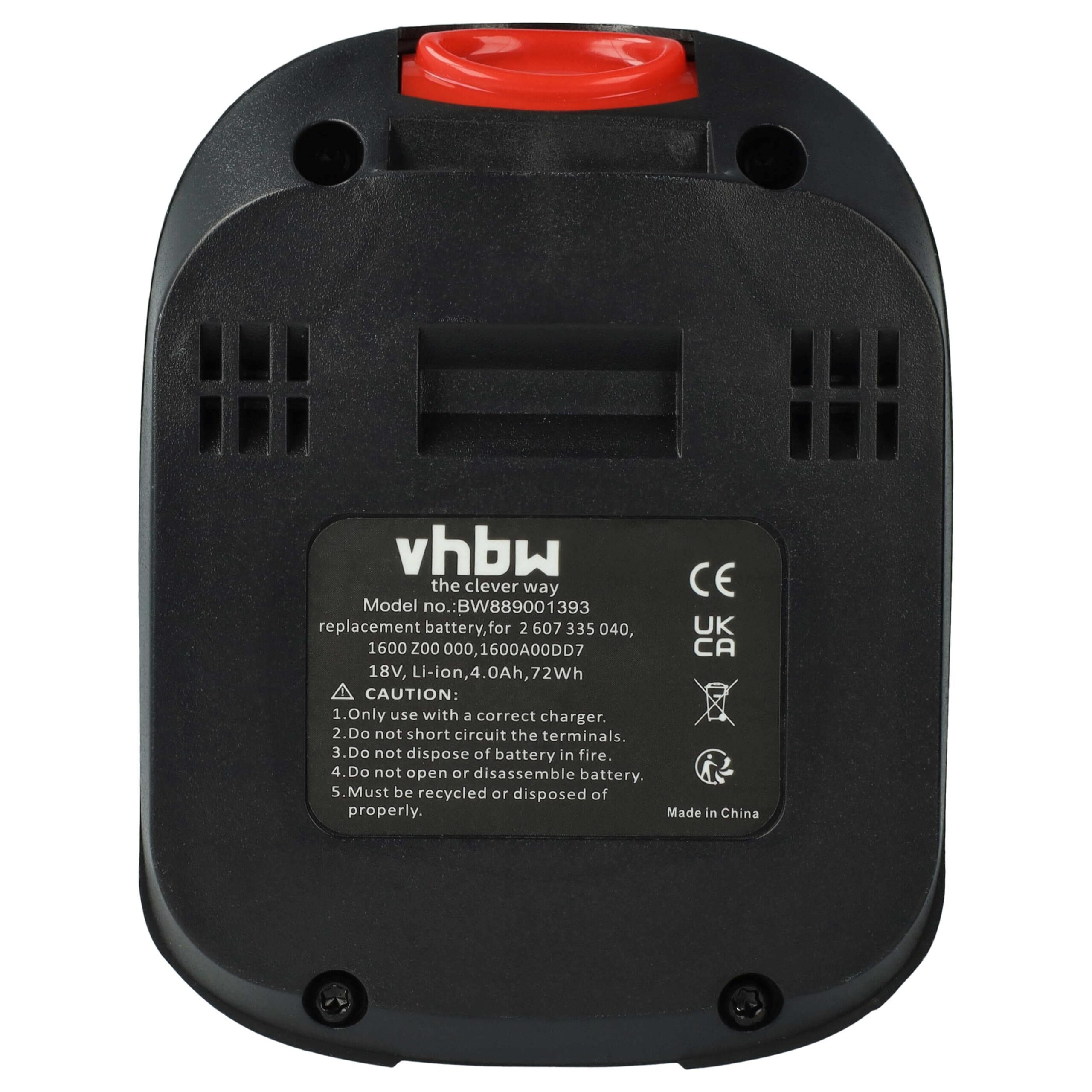 Bateria vhbw para ferramenta elétrica Bosch 1 600 Z00 000 (4000 mAh, 18 V, Li-Ion) - Image 3