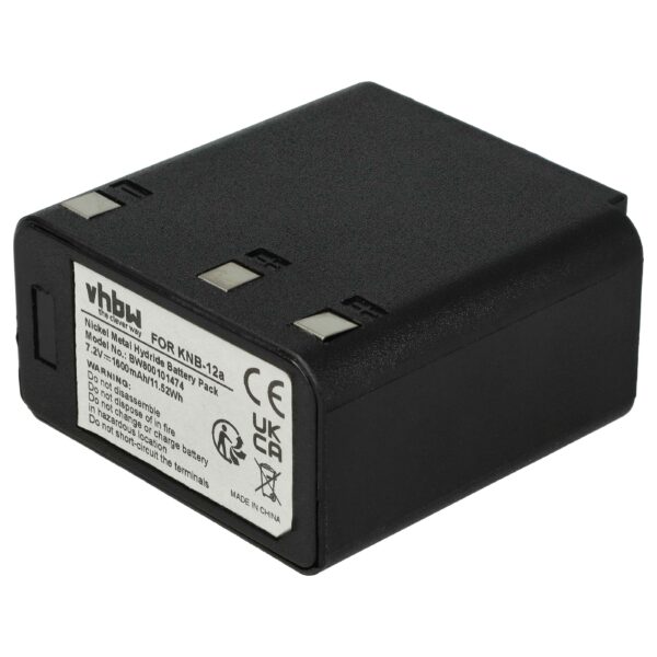 Bateria de rádio vhbw substitui KNB-12a - 1600 mAh 7.2 V NiMH para Kenwood TK-250, TK-350
