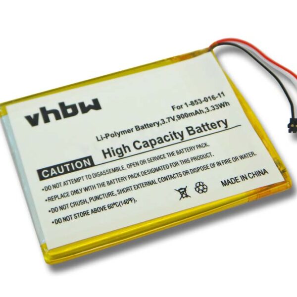 Bateria vhbw para leitor de livros digitais Sony PRS-350, PRS-650 900 mAh 3,7 V