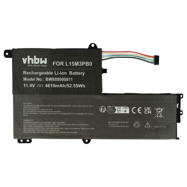 Bateria vhbw para Lenovo - 4610 mAh 11.4 V Li-Ion (Substitui B102297-0004, 5B10K84638, L15L3PB0, L15C3PB1)