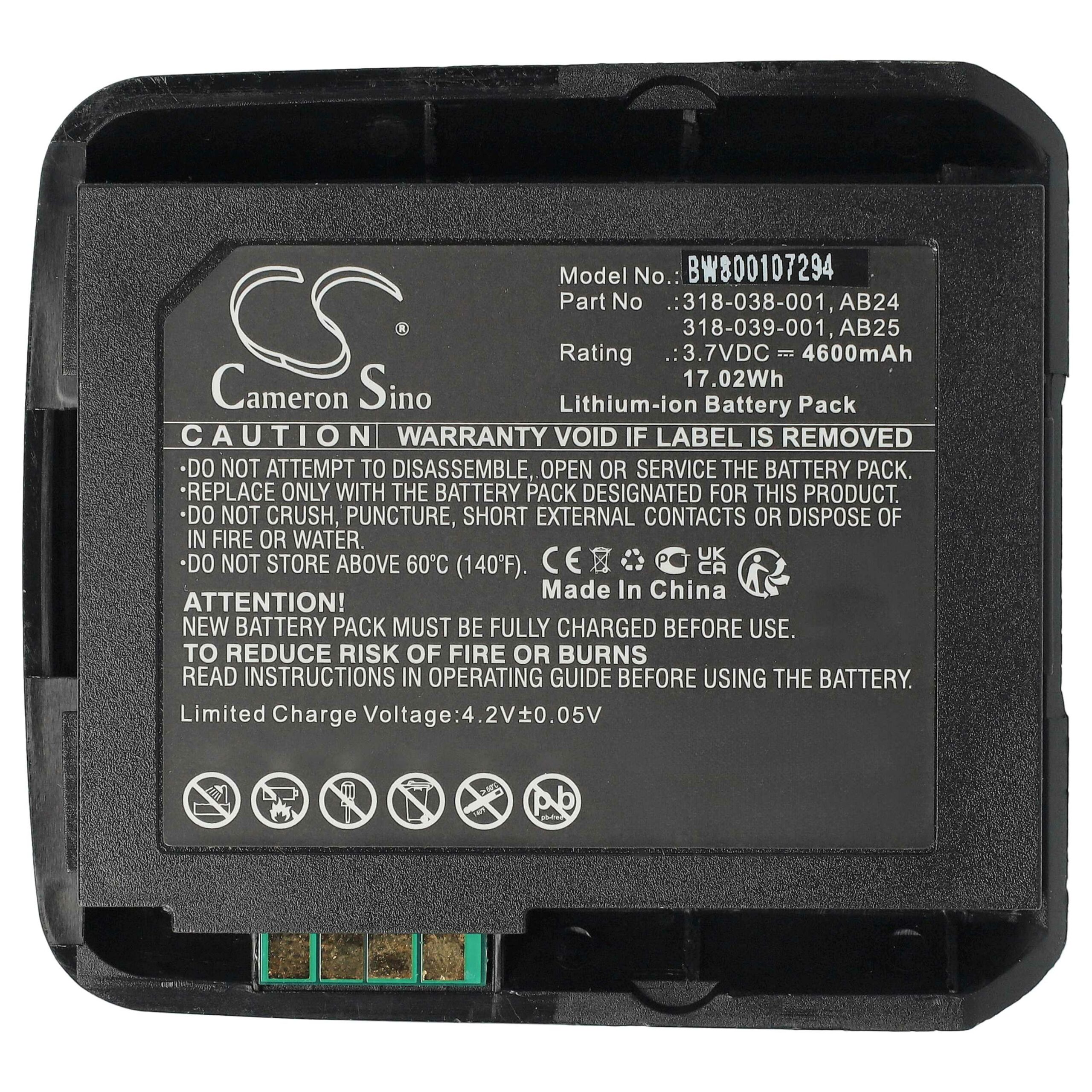 5x Bateria vhbw compatível Intermec 1015AB02, 318-038-001 para Scanner POS Intermec 4600 - 4600 mAh 3.7 V - Image 3