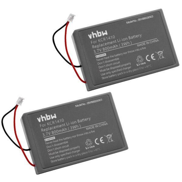 Bateria vhbw para Comando PlayStation - Sony LIP1522, KCR1410, CUH-ZCT2U - 800 mAh 3.7V Li-Ion (Pack 2x)