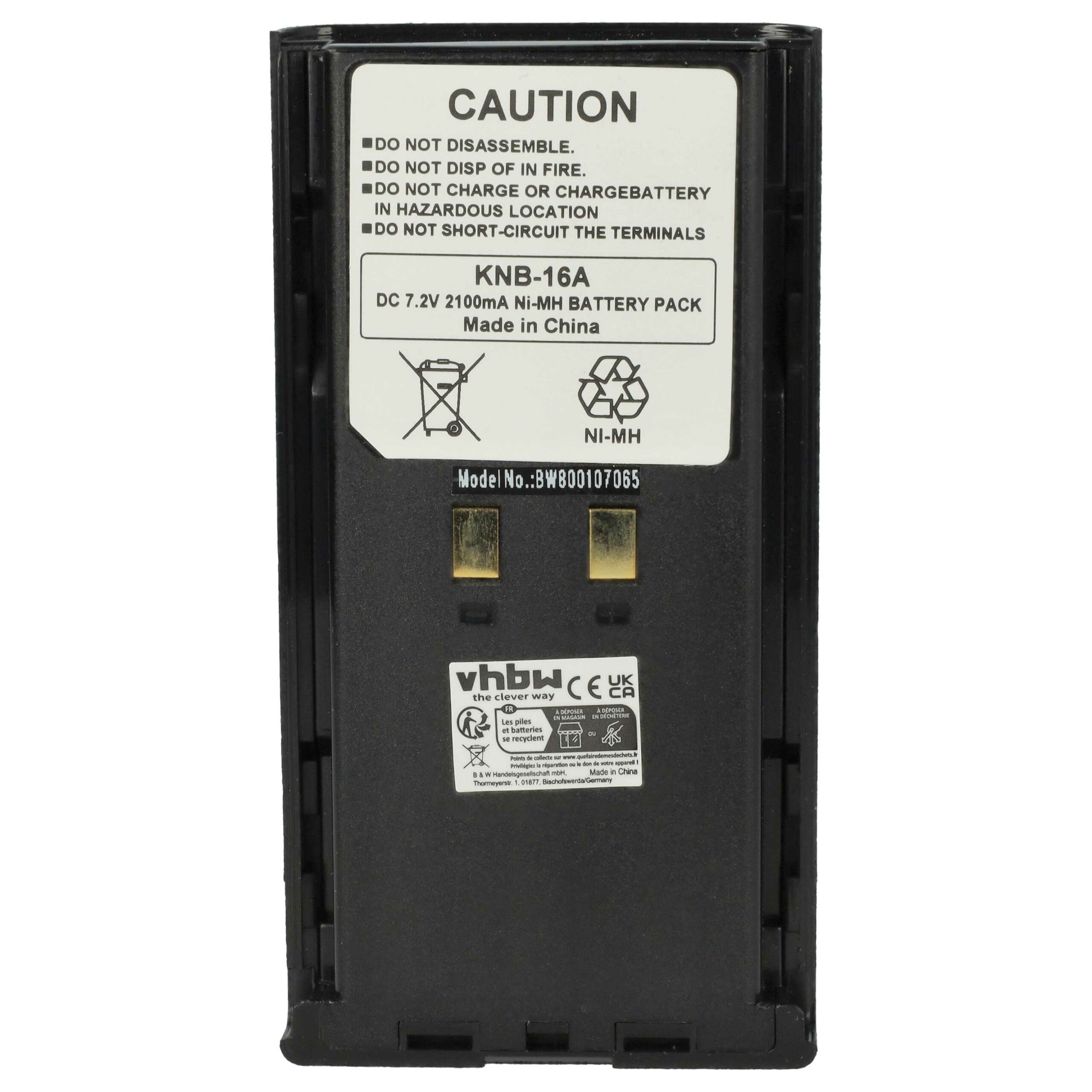 Bateria vhbw 2100 mAh 7.2V para Rádios Kenwood KNB-52N, KNB-22N, KNB-21N, KNB-17N, KNB-17A, KNB-16A - Image 3