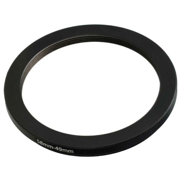 Adaptador de Anel Step-Down vhbw de 58 mm para 49 mm para Objetivas de Câmara