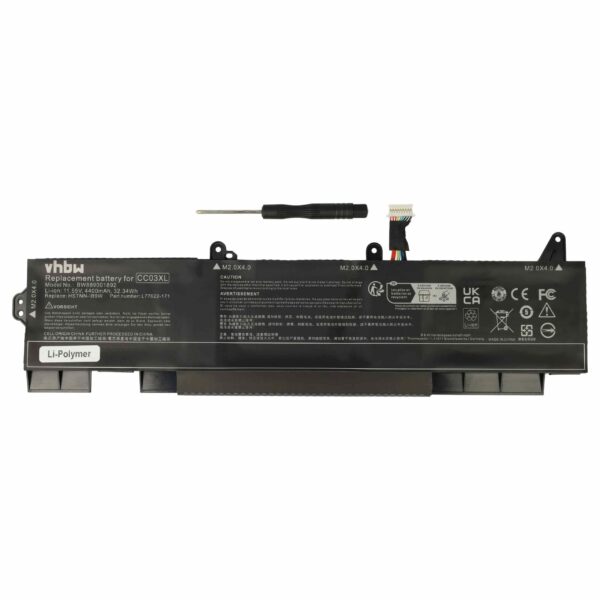 Bateria vhbw para HP CC03XL - 4400 mAh, 11.55 V, Li-polymer