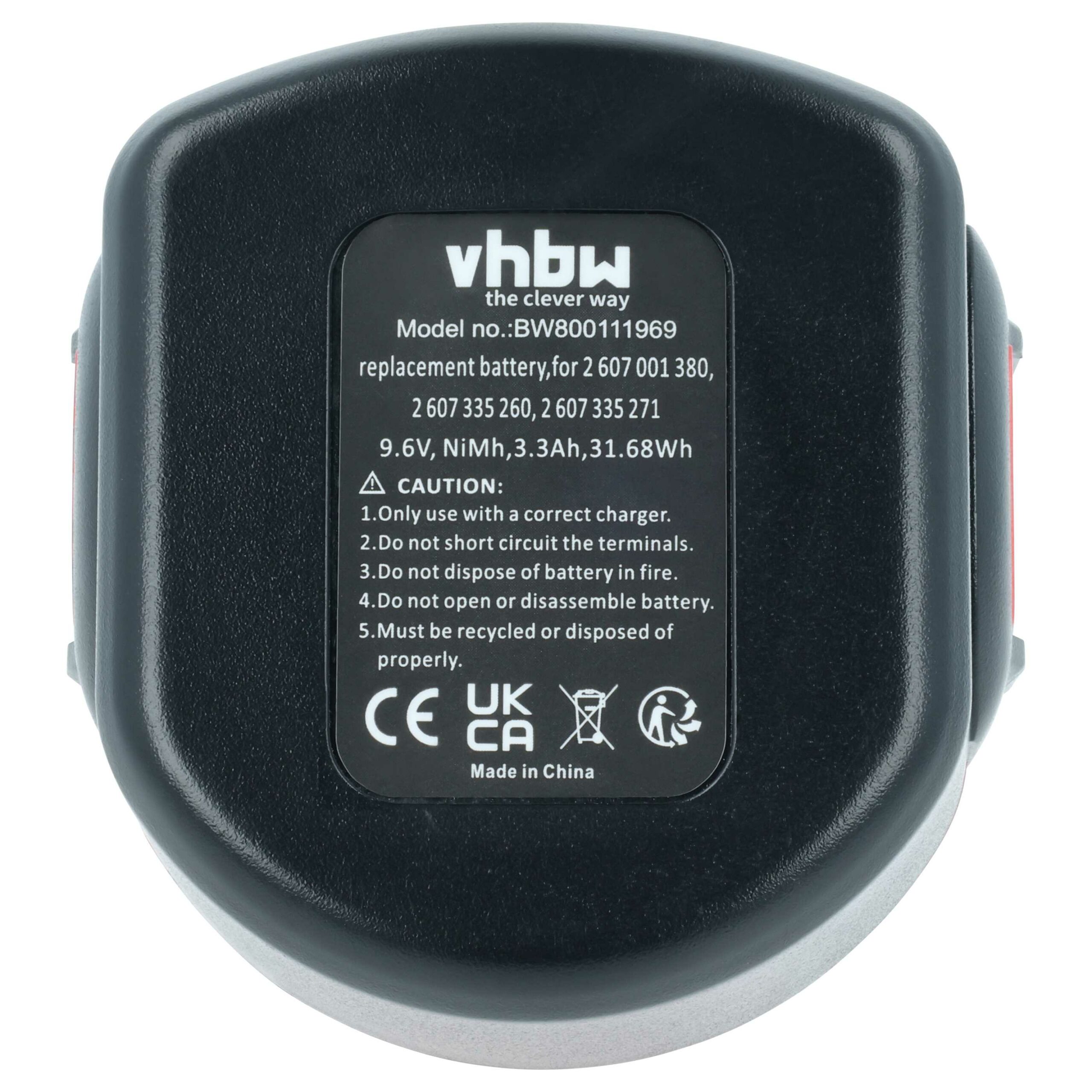 Bateria vhbw 9.6V 3300 mAh NiMH para Ferramentas Bosch (substitui 2607335260, 2607001380) - Pack 3x - Image 3
