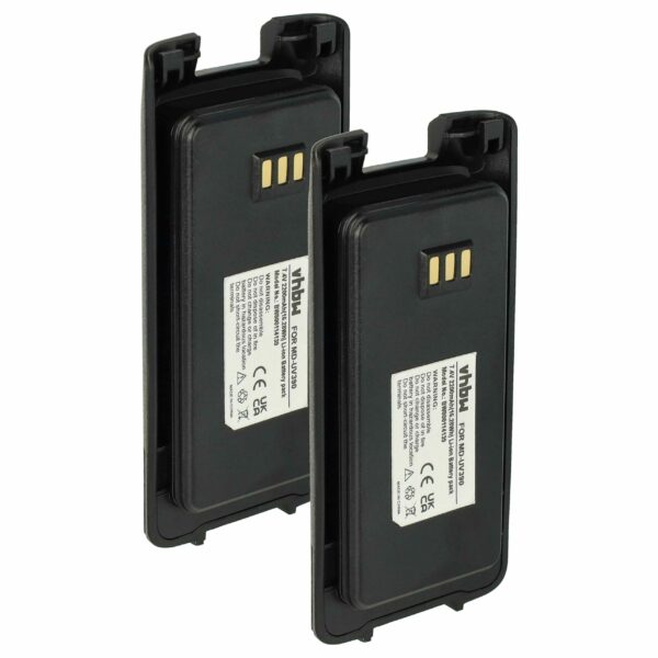 Bateria vhbw 2x BL50 para Rádios Retevis/TYT/Harico - 2200 mAh 7.4V Li-Ion