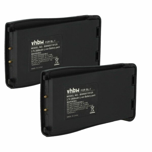 Pack de 2 Baterias vhbw BL-1 compatíveis com Baofeng/Retevis - 2800 mAh 3.7 V Li-Ion