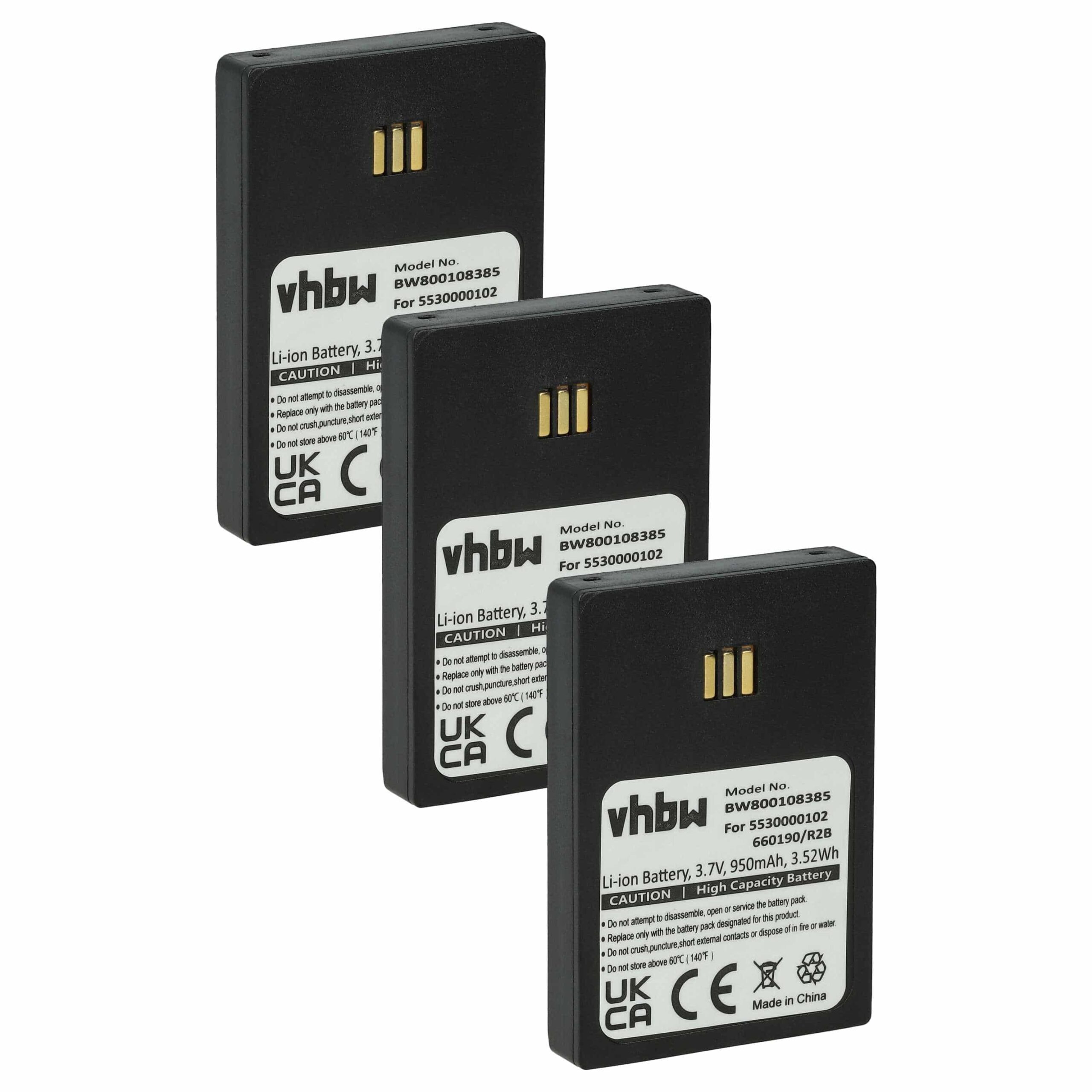 Pack de 3 Baterias vhbw 950 mAh 3.7V Li-Ion para Telefones Fixos Alcatel e Ericsson