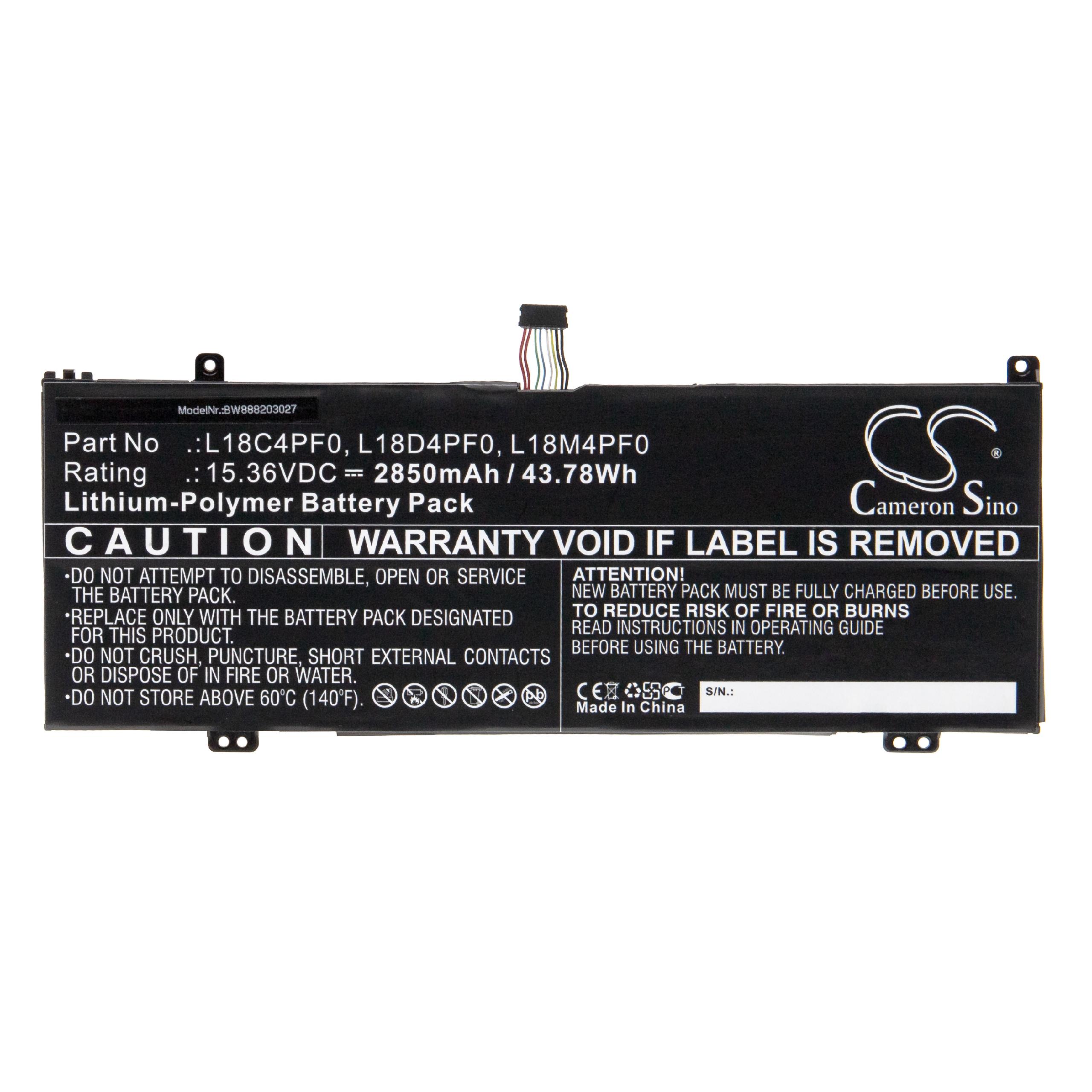 Bateria vhbw para Lenovo ThinkBook 13s, 14s, Plus - 2850 mAh, 15.36 V