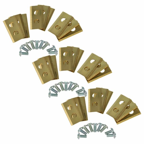 Jogo de 27 Lâminas de Substituição para Cortador de Relva PowerPlus - Aço com Revestimento Titânio (Dourado)