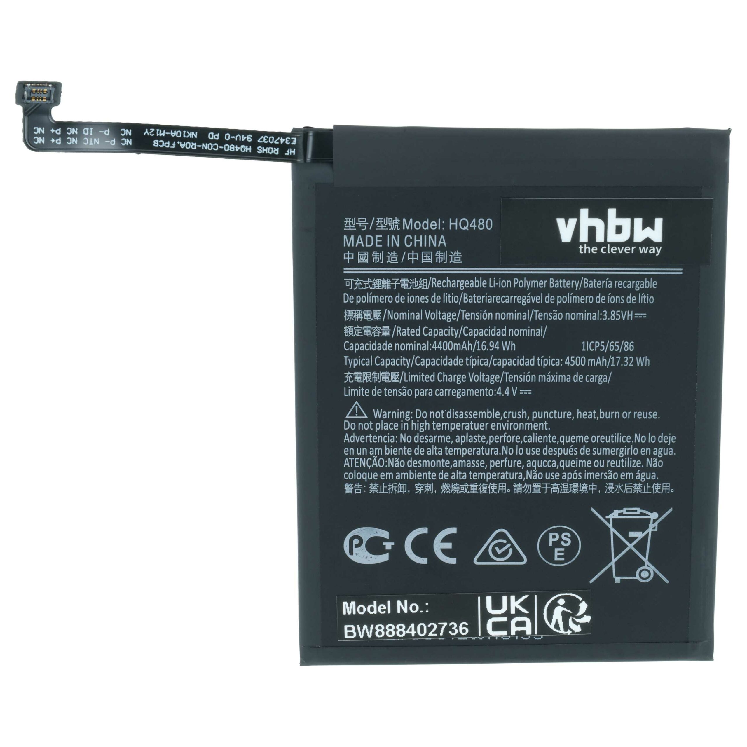 Bateria vhbw para Nokia HQ480 - 4400 mAh 3.85 V Li-polímero - Image 3