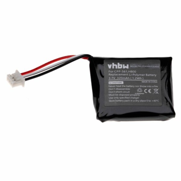 Bateria para Auscultador Sem Fios Logitech vhbw - 320 mAh 3.7 V Li-polymer