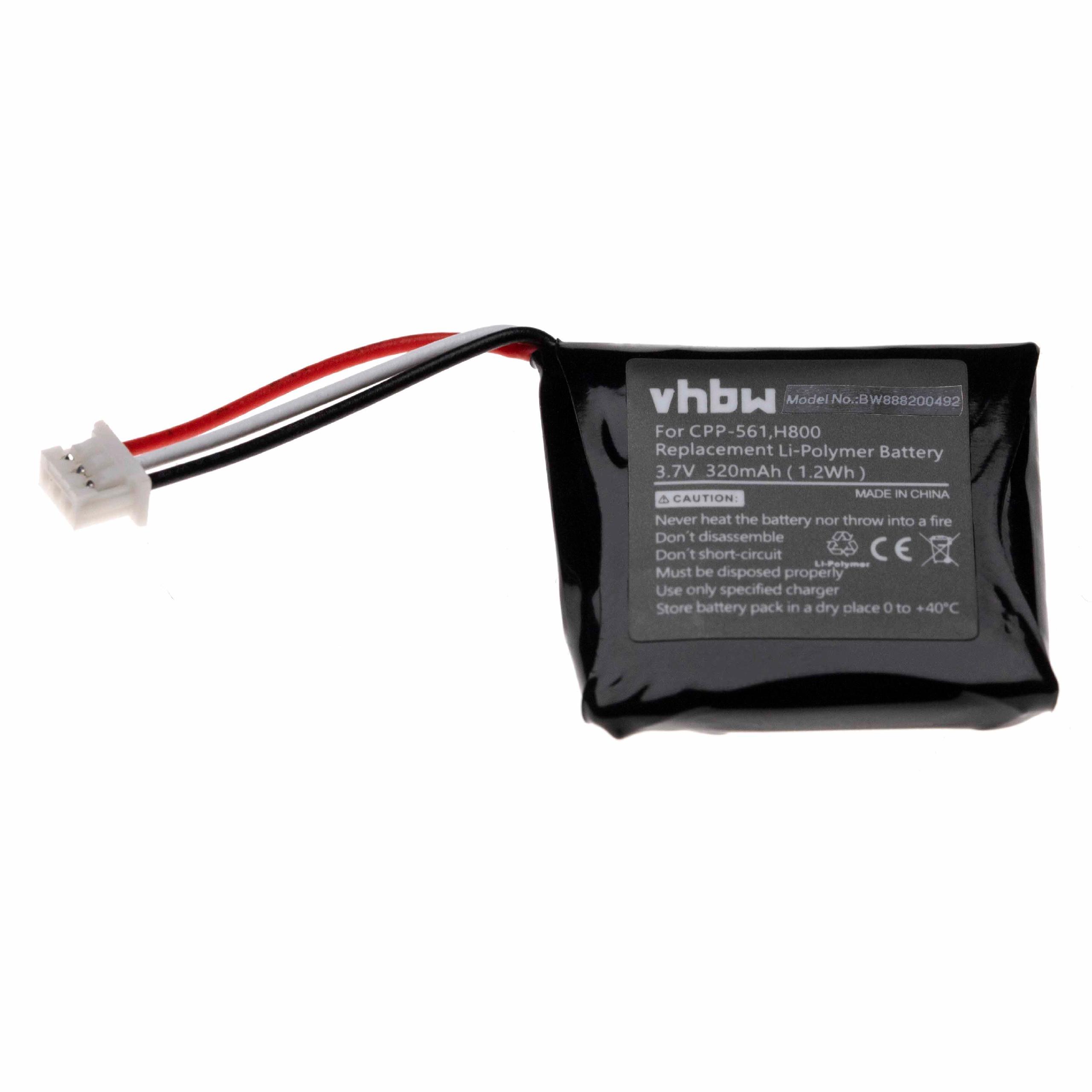 Bateria para Auscultador Sem Fios Logitech vhbw - 320 mAh 3.7 V Li-polymer