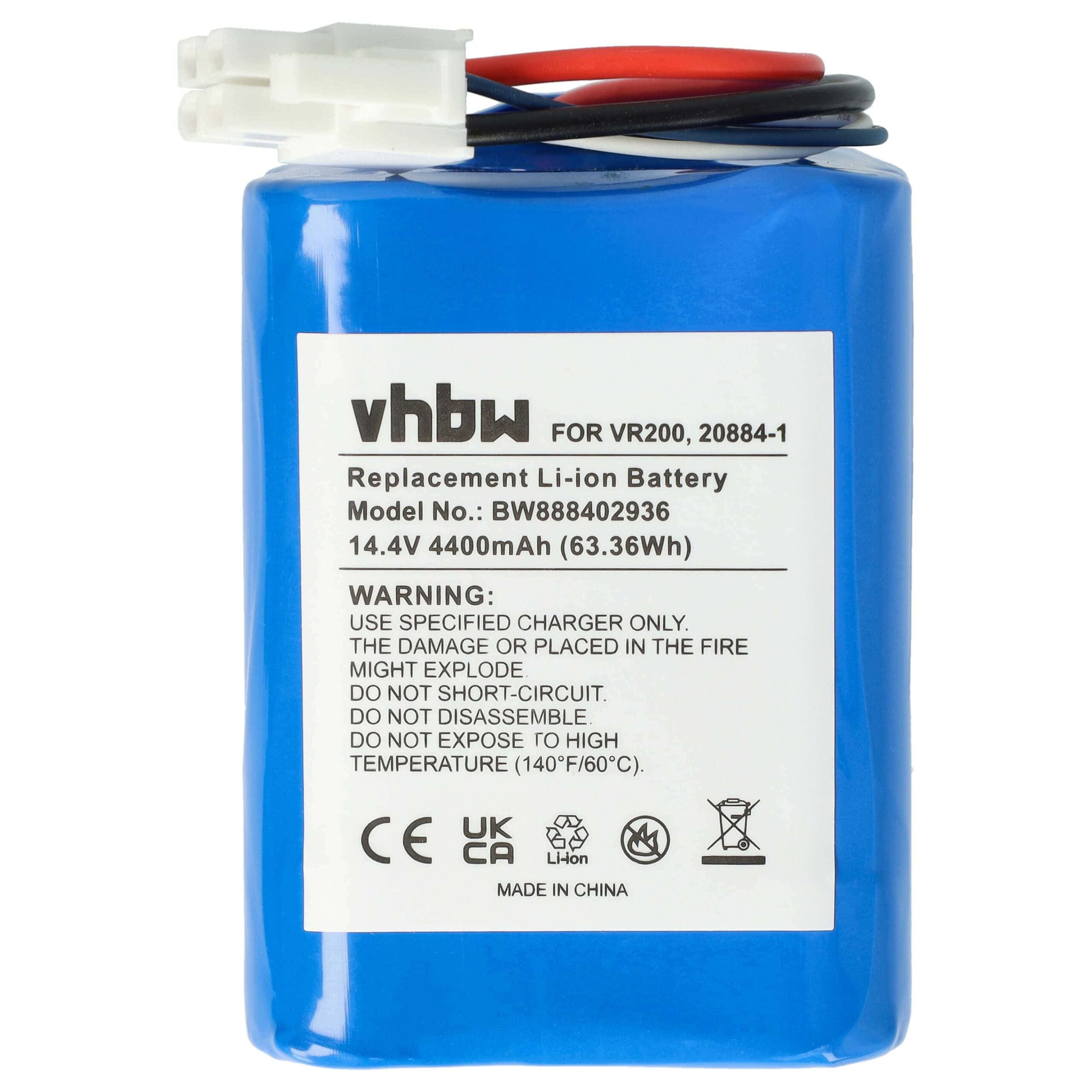 Bateria vhbw para Vorwerk Kobold VR200 4400mAh, 14.4V, Li-Ion
