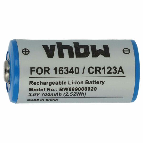 Bateria vhbw 16340 / CR123A 700 mAh 3.6 V Li-Ion