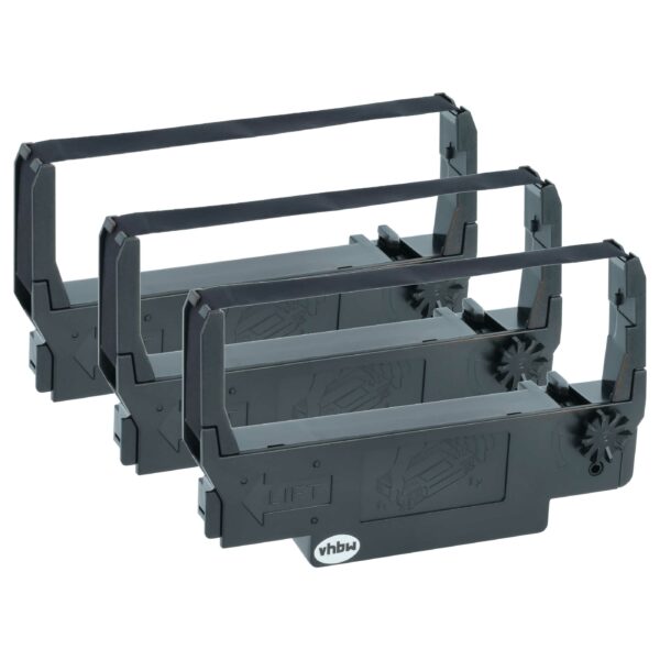 3x Fitas de Tinta vhbw para Epson C43S015451, 655N, Hyundai e Impressoras de Talões - Preto
