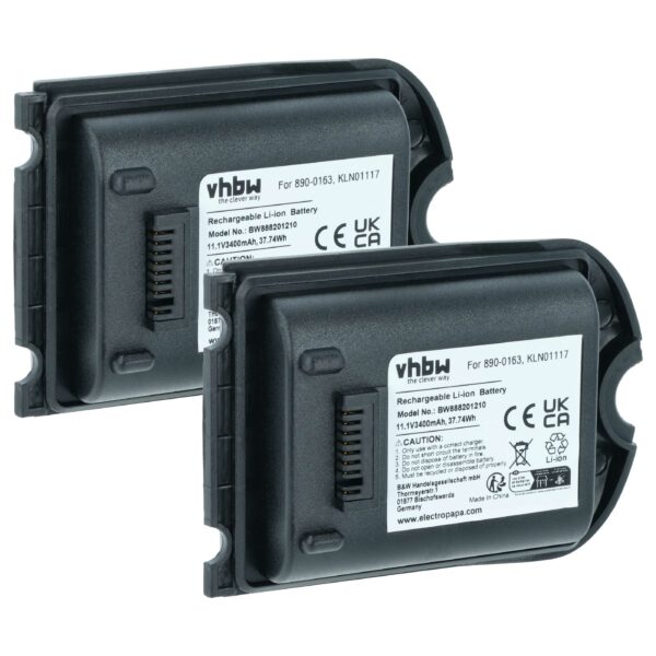 Bateria vhbw 2x compatível Spectra Precision 990652-004756, 890-0163-XXQ - 3400 mAh 11.1 V Li-Ion